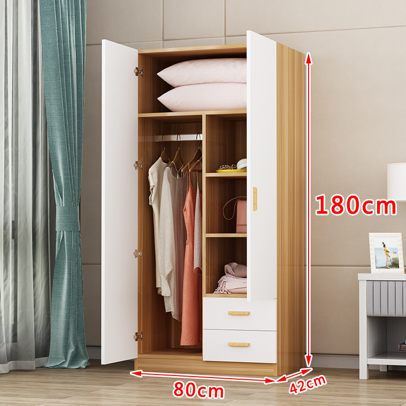 Simple wardrobe modern household bedroom solid wood cabinet wardrobe