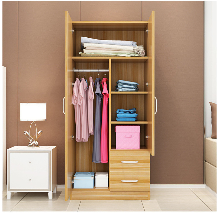 Simple wardrobe modern household bedroom solid wood cabinet wardrobe