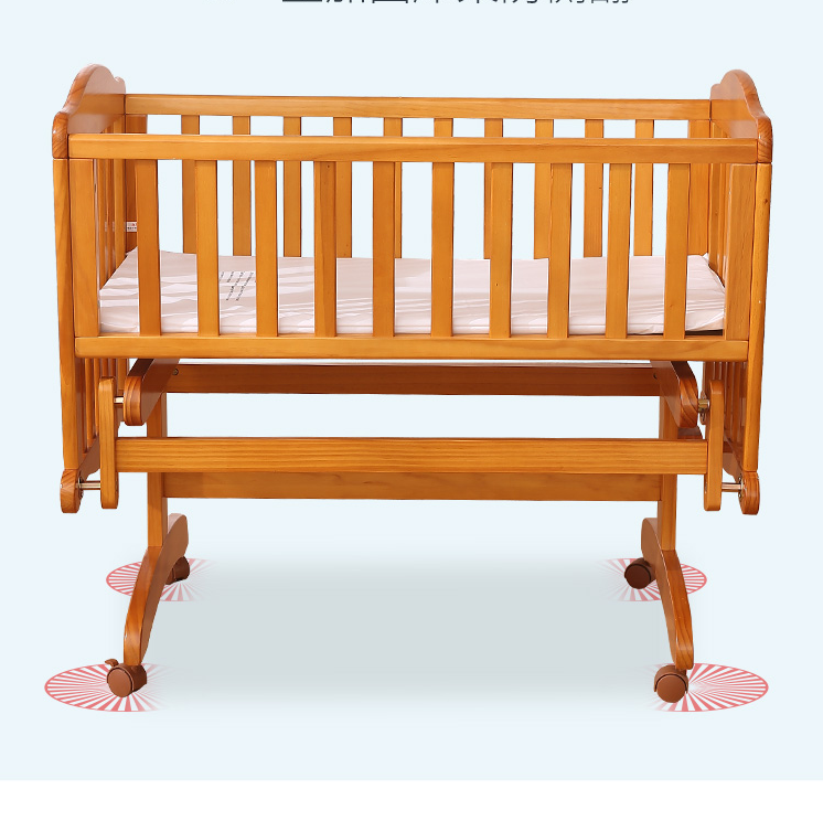 Moon boat baby shaker cradle solid wood baby rock sleeper multi-function  baby cradle swing