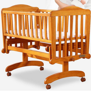 Moon boat baby shaker cradle solid wood baby rock sleeper multi-function  baby cradle swing