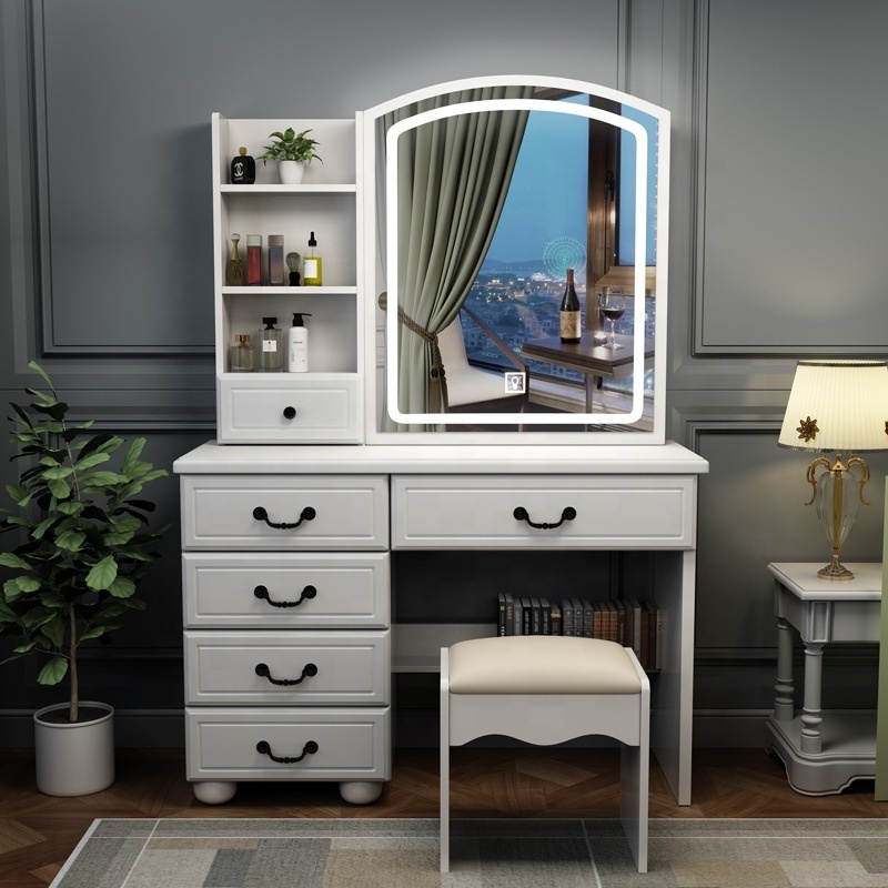 OEM ODM Customized manufacturer dressing table for bedroom rattan and vanity dressing table with mirror and stool