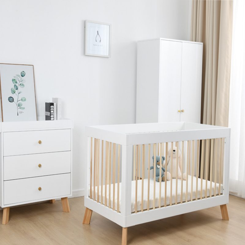 Multifunction solid wood baby cribs baby bed for sale