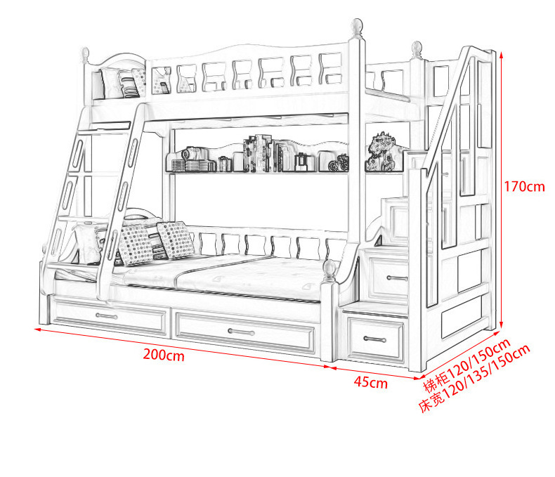 Children Bedroom Furniture Sets indoor room wooden kids bunk bed