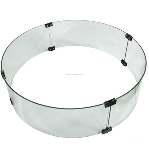 Customized Round Fire Pit Glass Windproof glass Flame glass Wind Guard For Outdoor