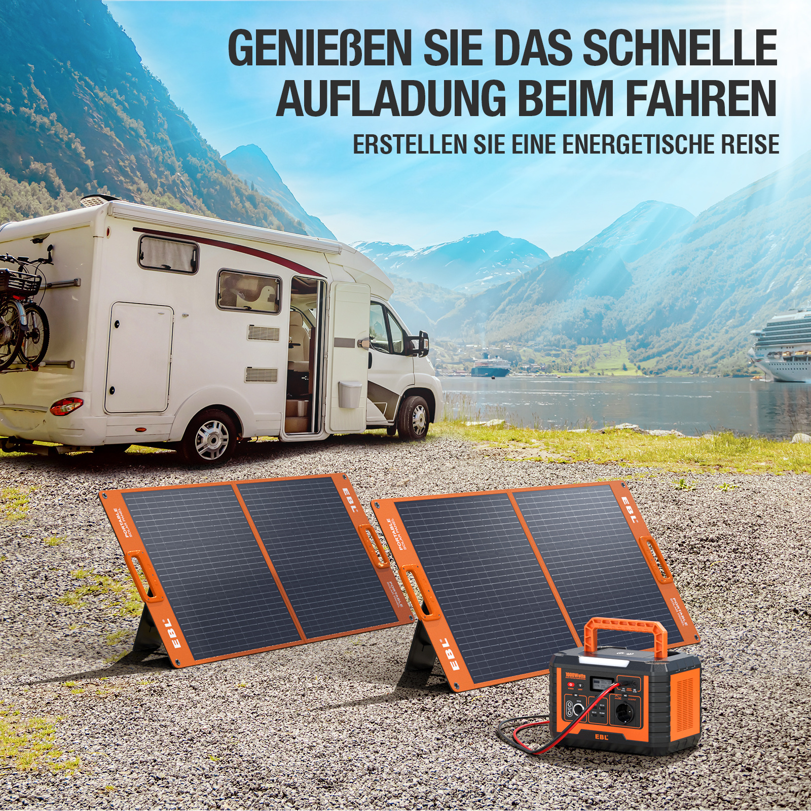 Large Capacity Lithium Battery 2000w 1000w Portable Solar Generator Power Station For Europe