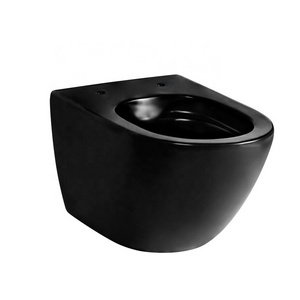 Floating Toilet Inodoro Suspendido Round Ceramics  Rimless Matte Wall Hung  WC Suspendu Black  toilet