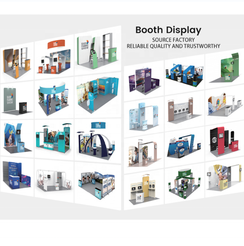 Portable Modular Exhibition Booth  3*3  Custom Size Tension Fabric Aluminium Pipe with High Quality