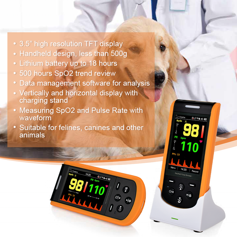 LEPU CREATIVE Best Nellcor Bluetooth Vet Veterinary Handheld Spo2 Monitor Pulse Oximeter For Dogs