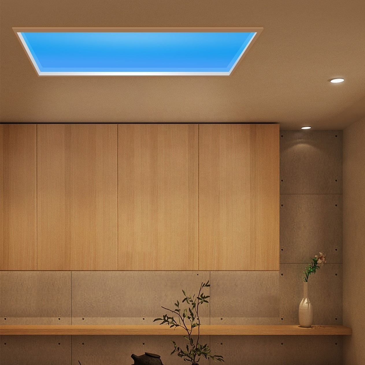 Artificial Sunlight Blue Sky Lamp led Skylight Window Ceiling Healthcare Sunshine Panel Google Home Smart Light