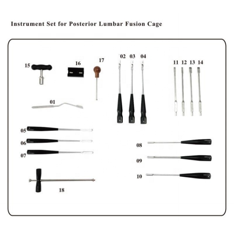 Instruments for Spinal Fixation, Anterior Cervical Locking Fixation, Cage, Mesh