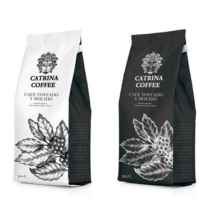 Custom Printing Coffee Bag 12oz 340g Empty Coffee Bags Resealable Side Gusset Flat Bottom Coffee Bag With Valve