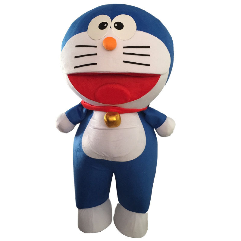 Hot Selling Janpan Cartoon Mascot Costume Soft Fur Plush Doraemon Mascot Costume For Adults