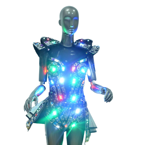 RGB Color Led Dance Costumes Glow In The Dark Dresses Performance Wear Led Clothes For Show