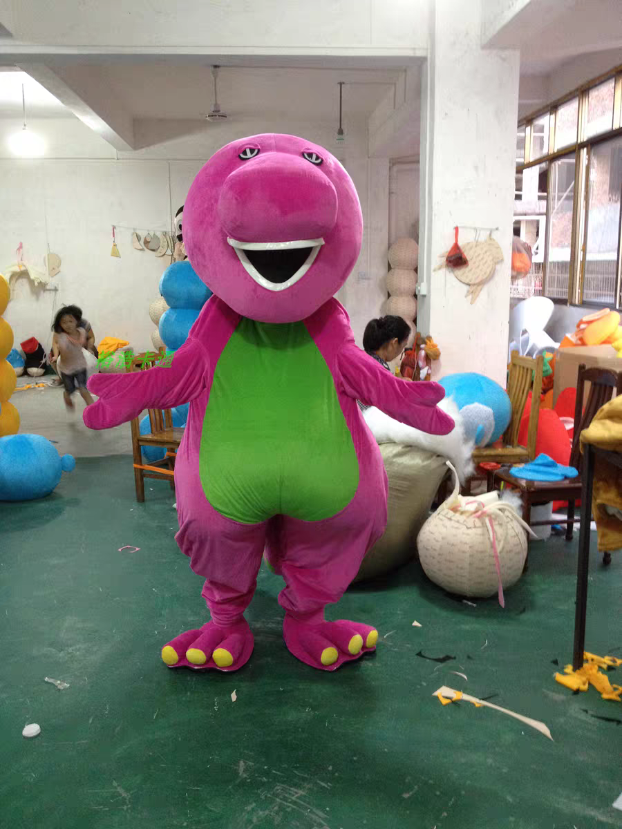 Hot Sale Cartoon Character Dinosaur Barney Mascot Costume For Adults Mascot Suit