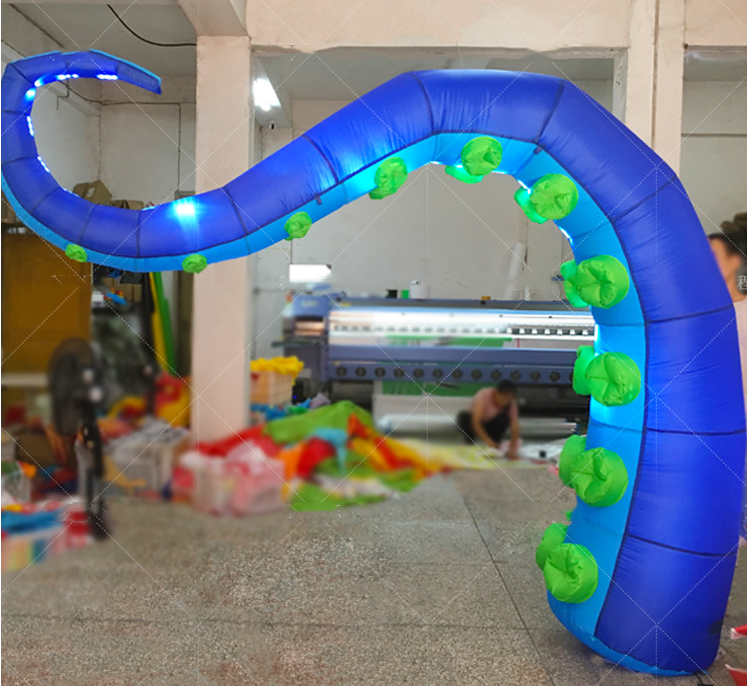 Building Decoration 3m High Giant Inflatable Octopus Tentacle Led Lighting Octopus Model Blow Up Squid For Decoration