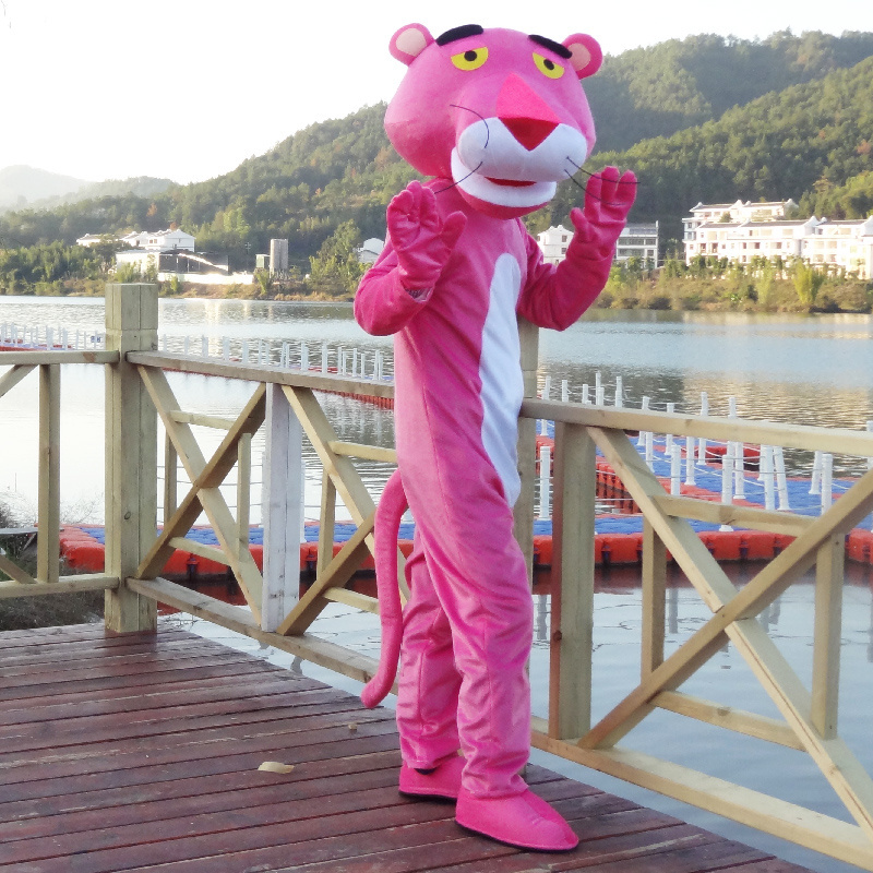 Customized The Popular Pink Panther Animal Cartoon Tiger Mascot Costume For Carnival Parade