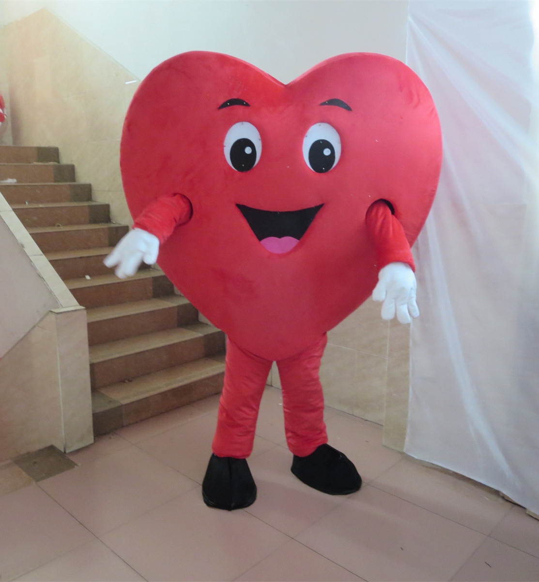 Hot Sale red heart mascot costume event cosplay suit custom mascot costume for adults