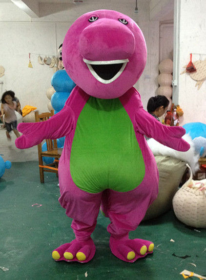 Funny Adult Barney Costume Rental For Adults Plush The Dinosaur Mascot Costume For Hallodays Cosplay