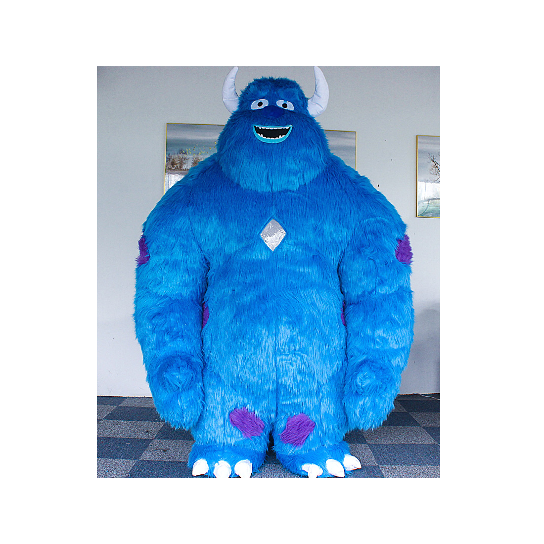 Hot Selling Halloween Cosplay Inflatable Monster Costume Scary Inflatable Mascot Costume Adult Sully Monsters Inc Costume