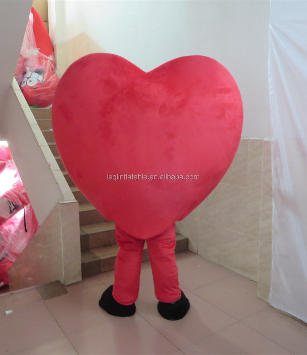 Hot Sale red heart mascot costume event cosplay suit custom mascot costume for adults