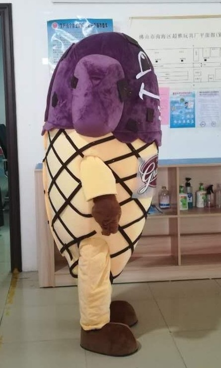 High Quality Ice Cream Mascot Costume Custom Fur Cartoon Character Sweet Ice Cream Mascot For Campaign Promotion