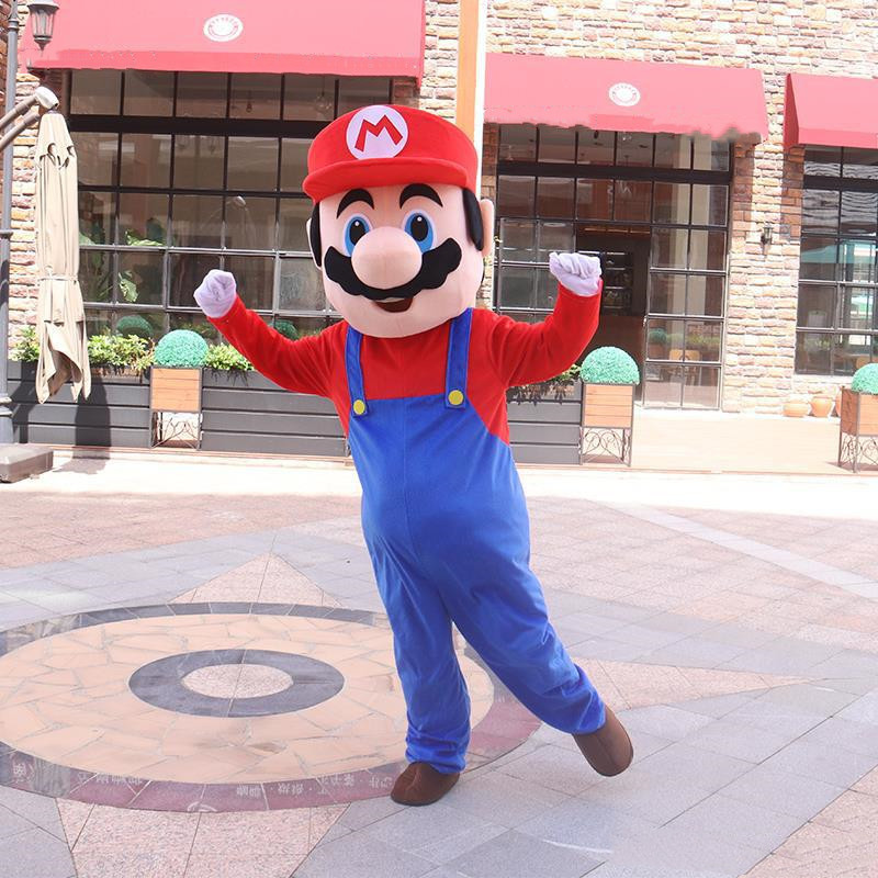 Running Fun Popular Super Mario Mascot Costume Cartoon Character Mario Luigi Cosplay Costumes For Adults