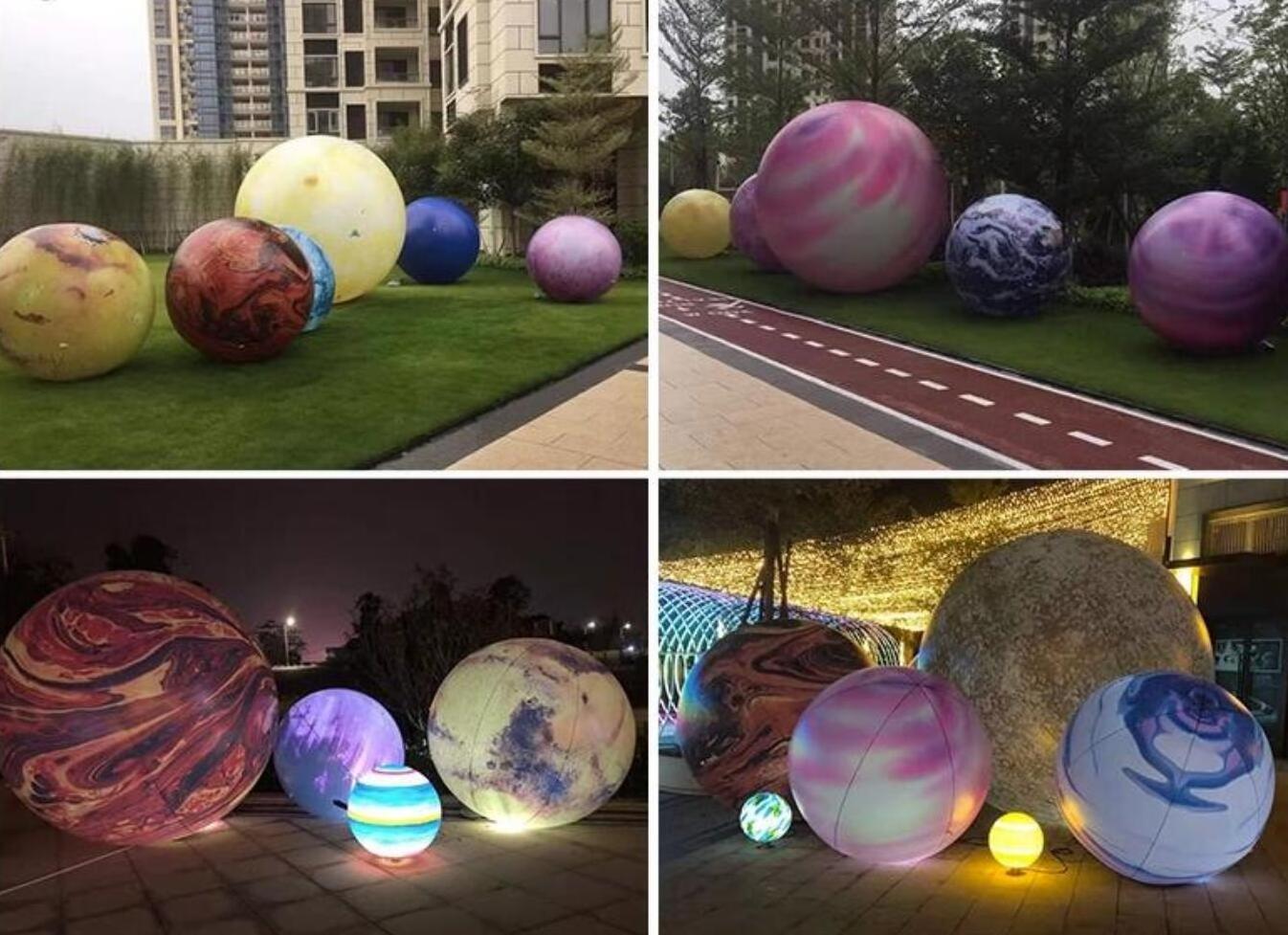 2m/3m/4m/5m Nine Planets Led Lighting inflatable Mars globe balloon inflatable planet balloon for advertising event decoration