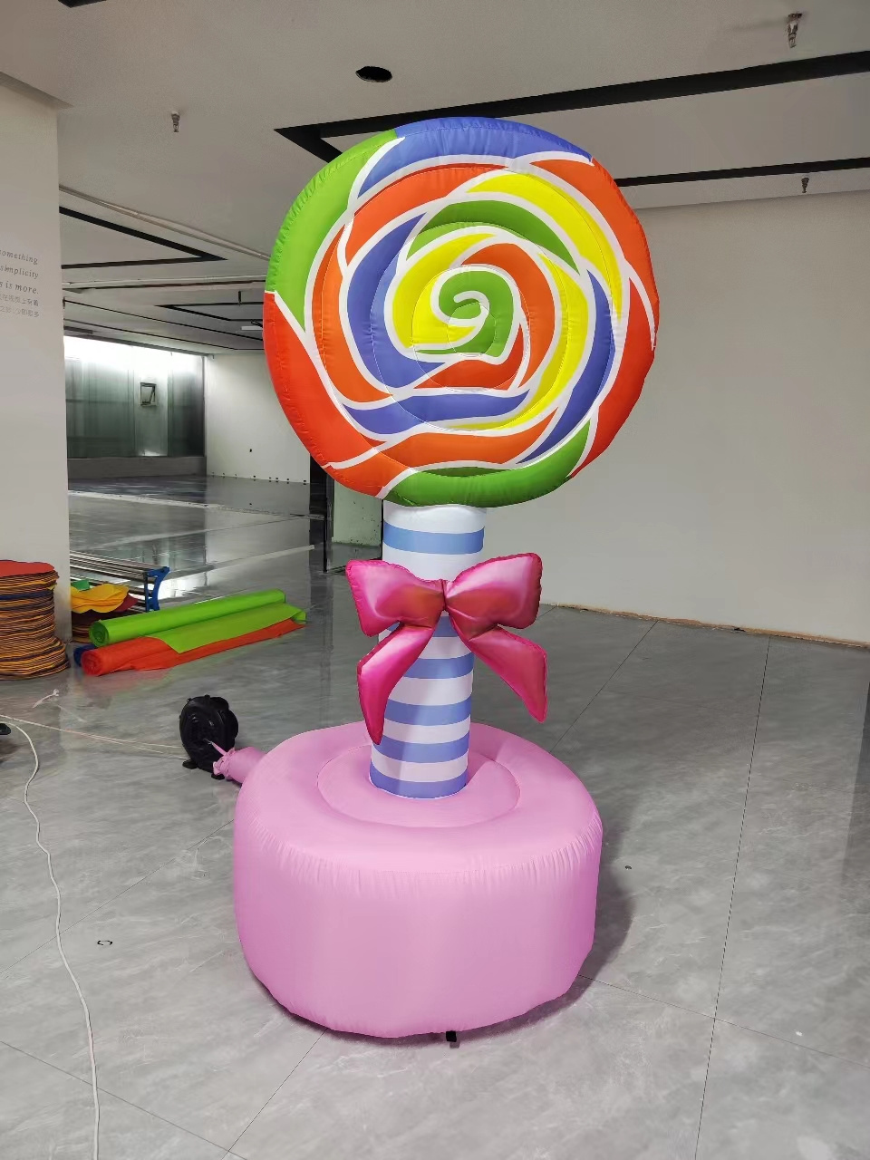 High Quality Giant Christmas inflatable candy cane Christmas lollipop for party