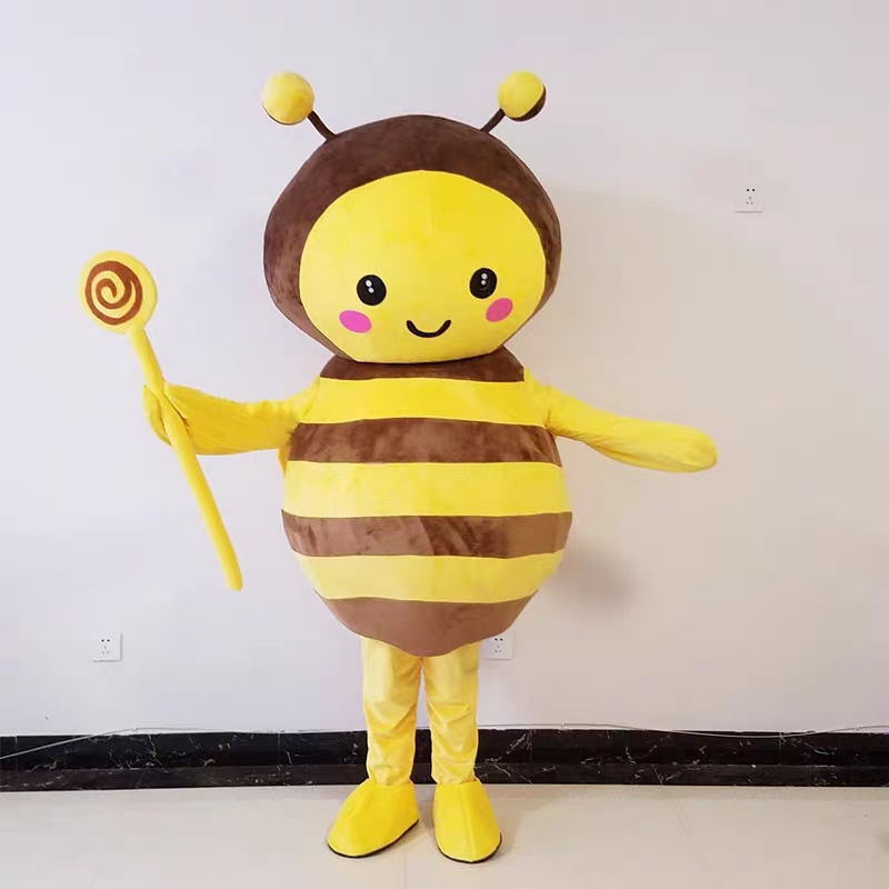 Running Fun Toys Bee Mascot Costume Cartoon Character Cartoon Bee Honey Mascot Costumes Cosplay Suit For Adults