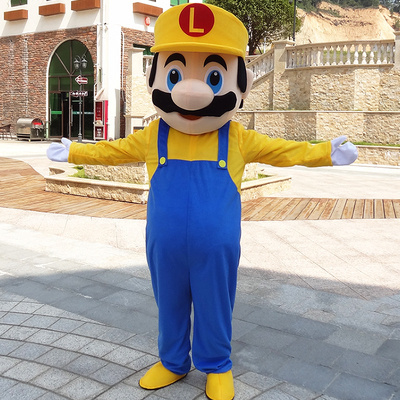 Running Fun Popular Super Mario Mascot Costume Cartoon Character Mario Luigi Cosplay Costumes For Adults