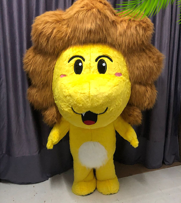 Stage Props Cartoon Doll walking plush inflatable lion mascot costume for adults