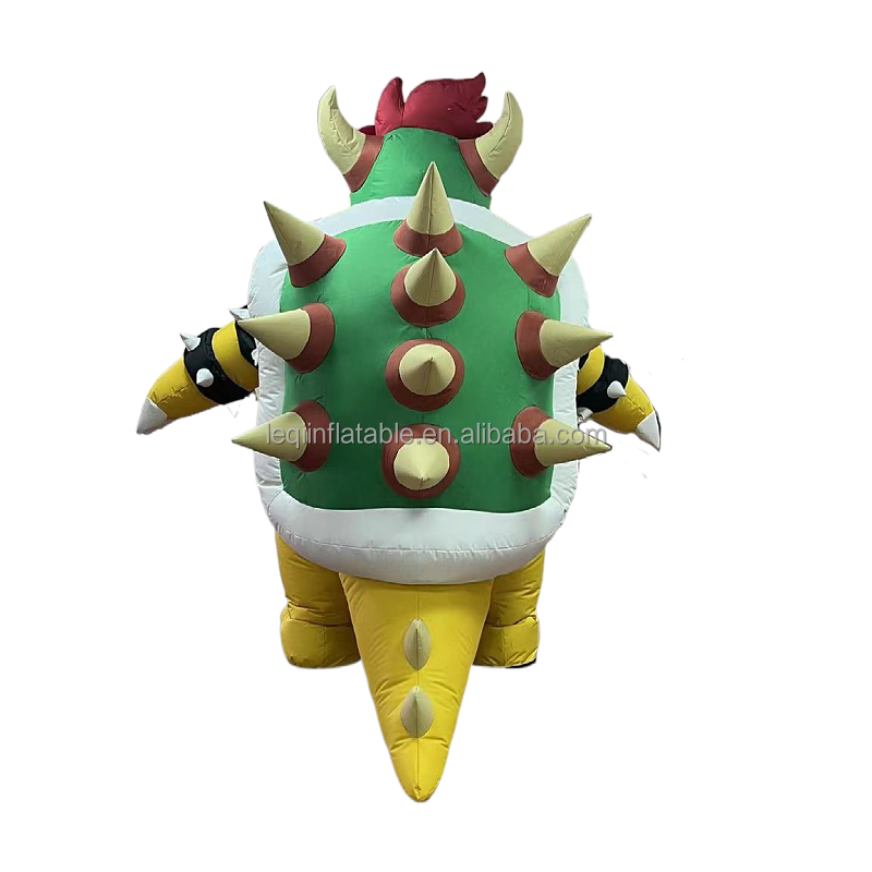 Funny cartoon character cosplay suit inflatable Bowser turtle mascot costume for adults