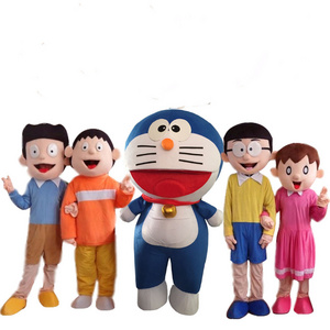 Hot Selling Janpan Cartoon Mascot Costume Soft Fur Plush Doraemon Mascot Costume For Adults