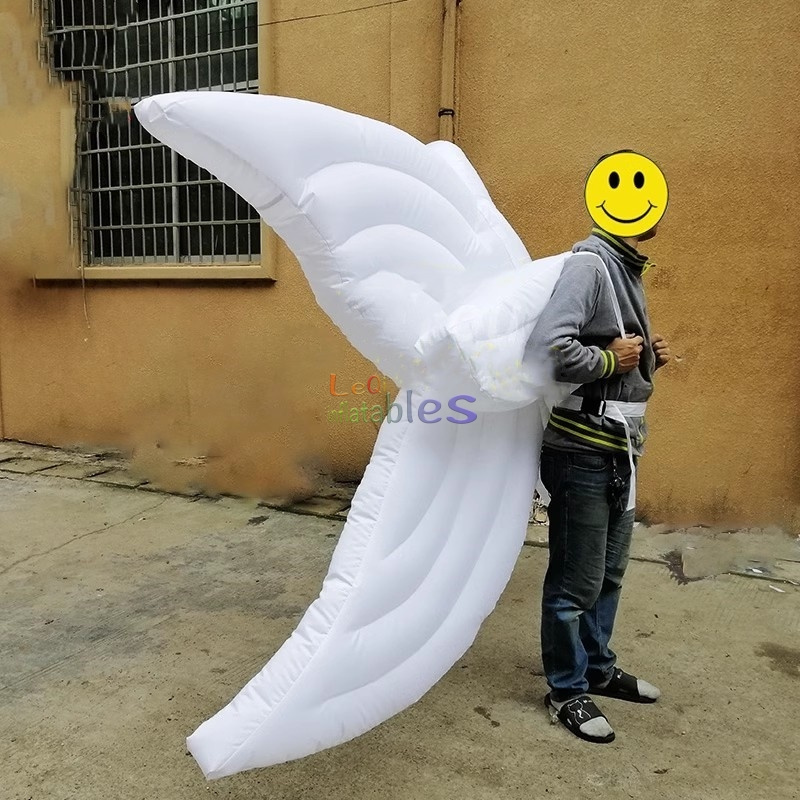 Parade White Wing Giant stage performance inflatable butterfly wings led lights inflatable wing costume for event