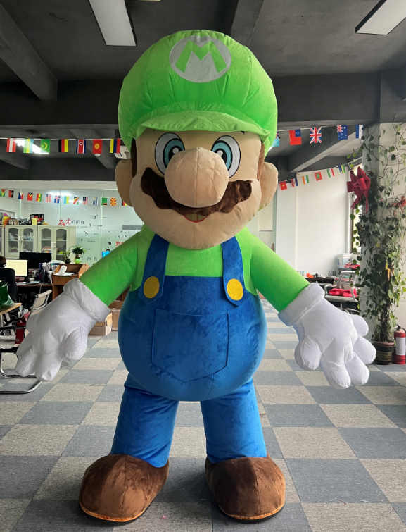 Halloween Fun Cartoon Character Mascot Costume 2m Inflatable Super Mario Mascot Costume for Display Mascot Costumes for Adult