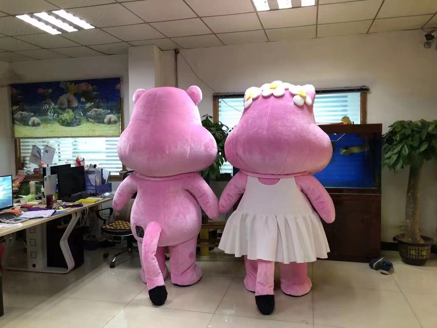 Carnival Mascot Costumes Inflatable Pink Panther Mascot Costume For Adult Cosplay Halloween Party Adult Mascot Costume