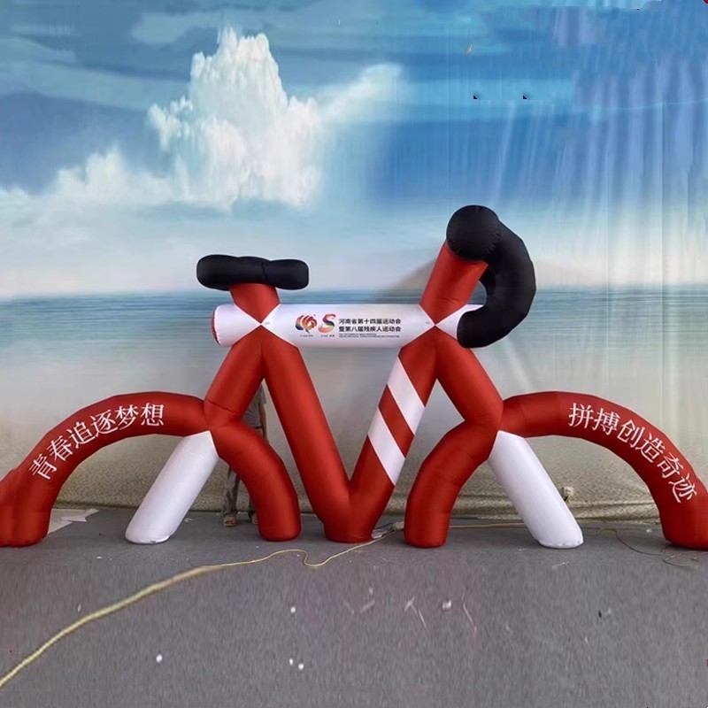 Custom Giant Inflatable Bicycle / Promotional Inflatable Bike For Advertising Decoration