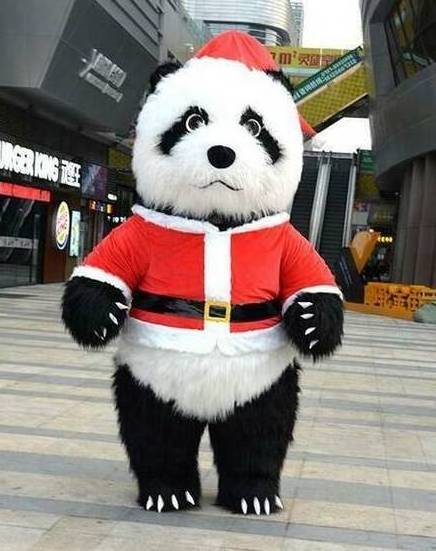 Factory Direct Sale 2m/2.6m/3m High Inflatable Panda Mascot Costume Adult Panda Costume For Christmas