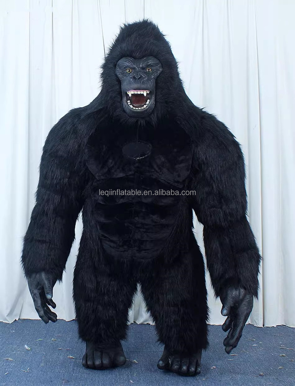 Running Fun Ape inflatable gorilla mascot costume cartoon character ...