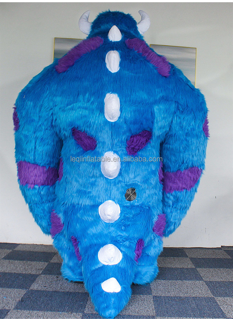 Hot Selling Halloween Cosplay Inflatable Monster Costume Scary Inflatable Mascot Costume Adult Sully Monsters Inc Costume