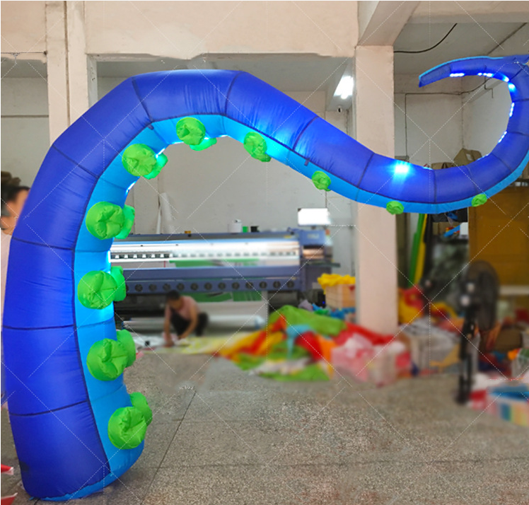 Building Decoration 3m High Giant Inflatable Octopus Tentacle Led Lighting Octopus Model Blow Up Squid For Decoration