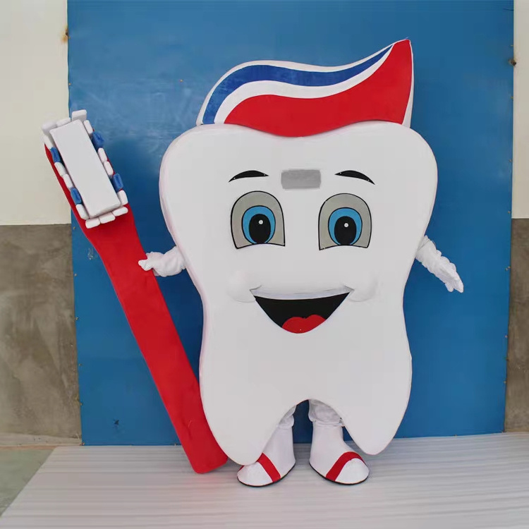 Custom Advertising Tooth Mascot Costume Cartoon Character Teeth Costumes For Adults