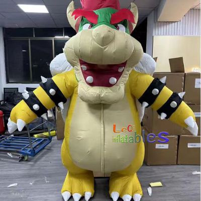 Funny cartoon character cosplay suit inflatable Bowser turtle mascot costume for adults