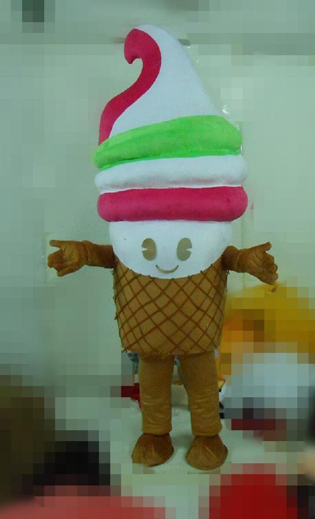 High Quality Ice Cream Mascot Costume Custom Fur Cartoon Character Sweet Ice Cream Mascot For Campaign Promotion