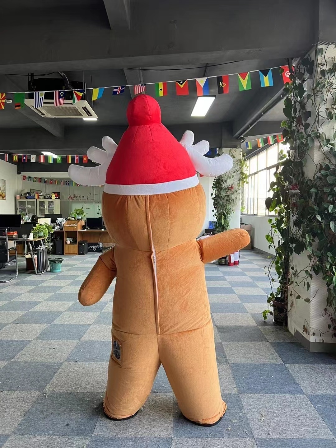 2m Funny Party Adult Christmas Xmas Gingerbread Man Inflatable Mascot Costume For Advertising