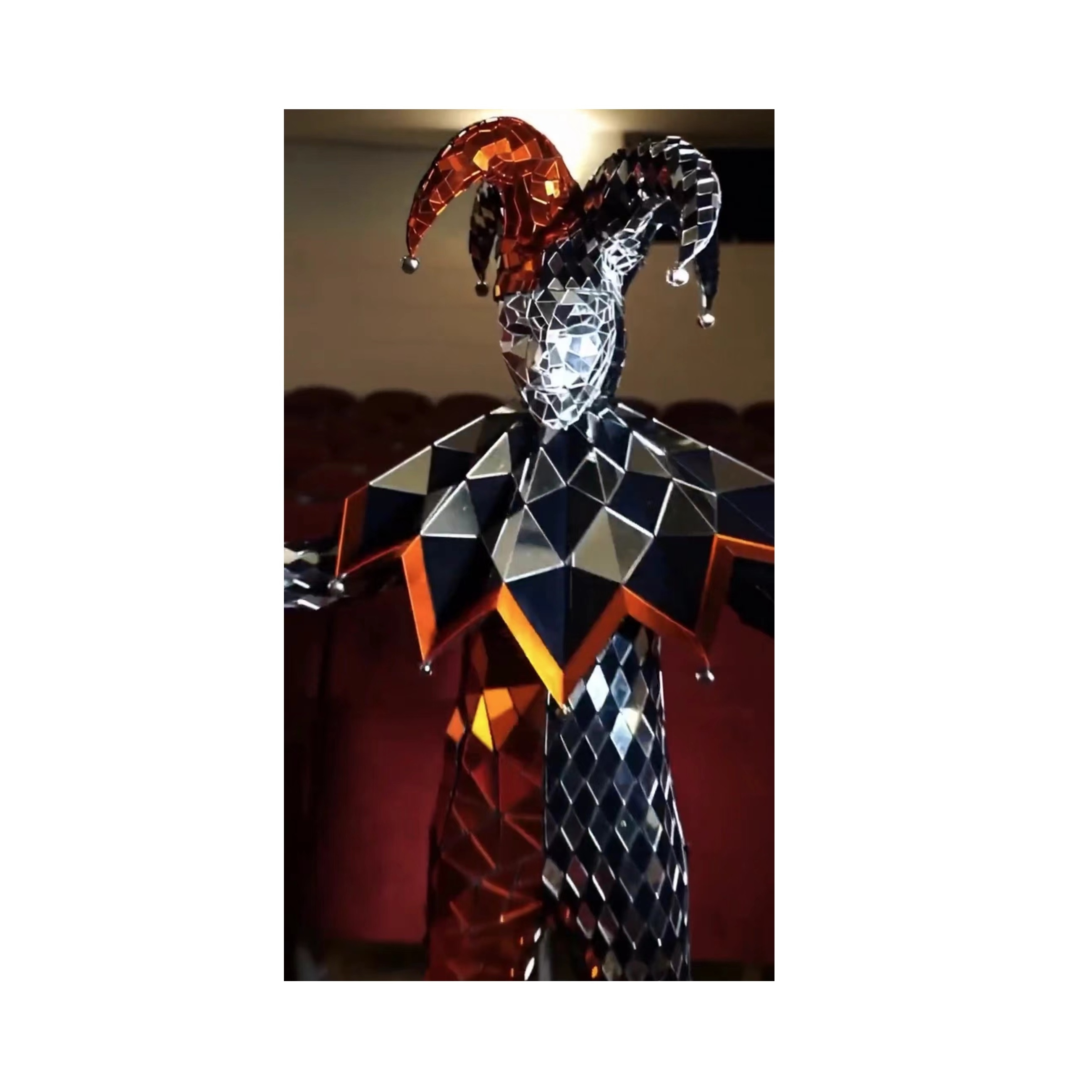 Factory Sale Mirror Suit Clown Silver Cosplay Reflective Clothing For Party Dj Club Show Dance Costumes