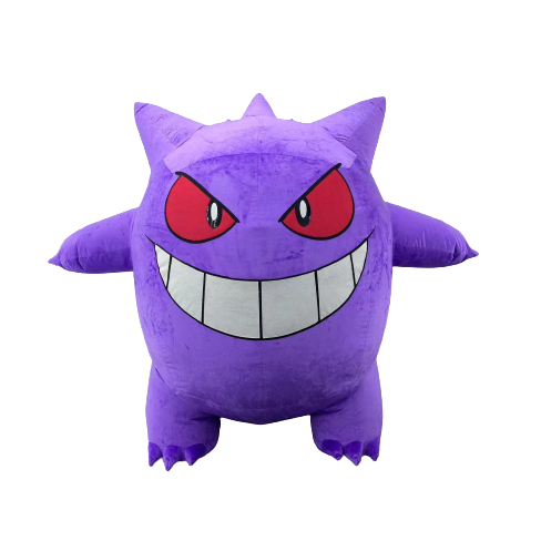 Popular plush purple inflatable Gengar mascot costume cartoon character cosplay suit for adults