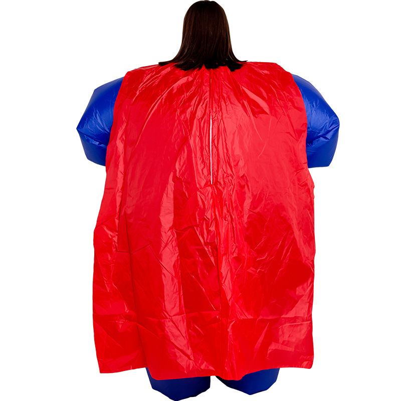 Hot sale happy naughty party costumes adult inflatable lightning super man costume walking fat costume mascot suit