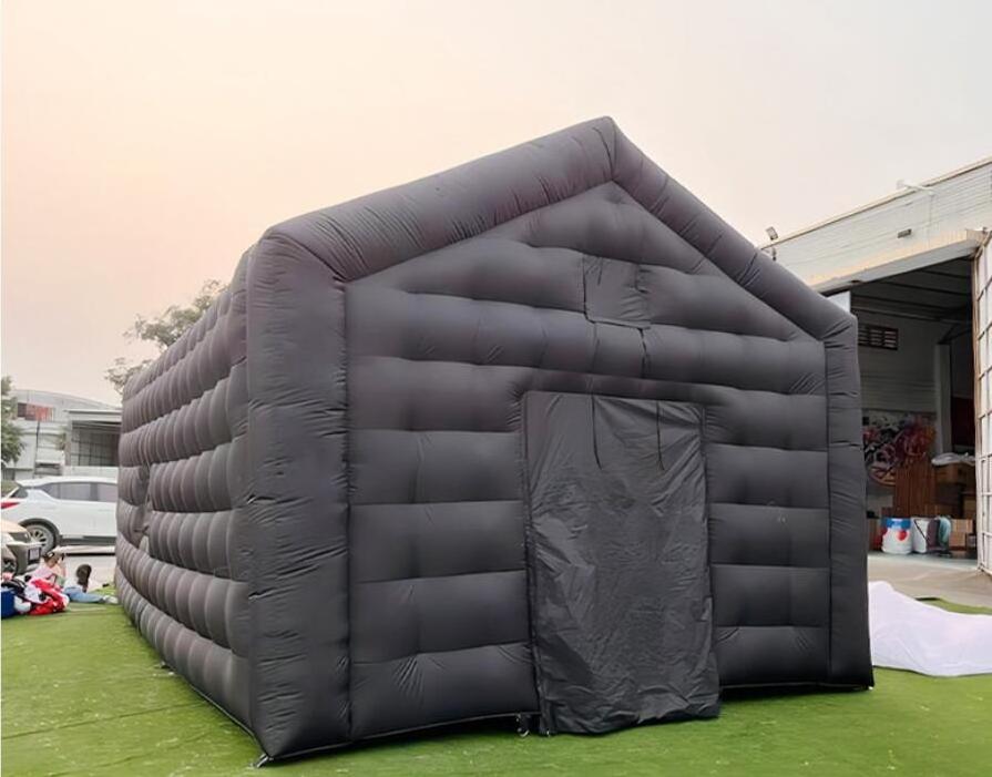 Outdoor events blow up night club party tent black inflatable nightclub tent