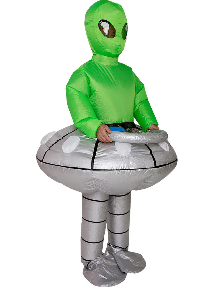 Funny Fancy Dress Suit Ghost Hug People Easter Green Ghost Alien UFO Halloween Costume Adult Inflatable For Sale